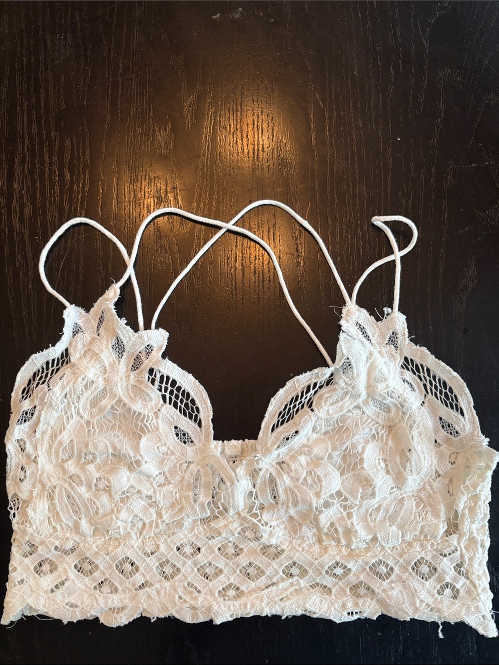 Free People Adella Lace Bralette White Size Medium Boho festival crop top